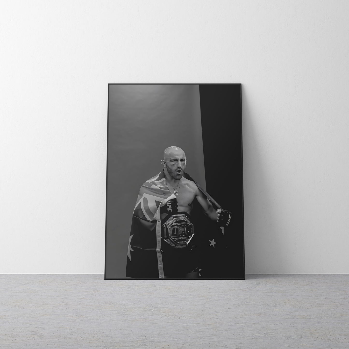 Alex Volkanovski 'Black and White' Canvas