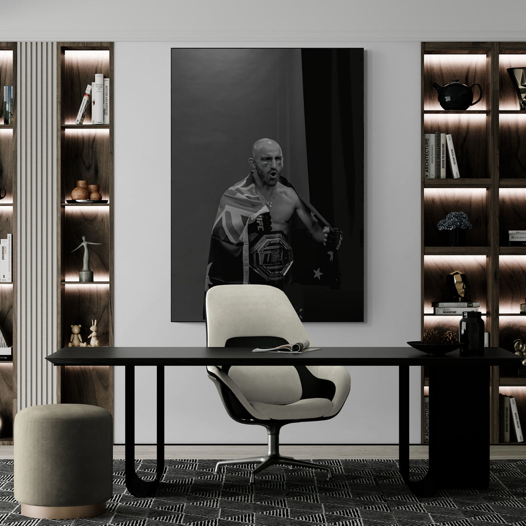 Alex Volkanovski 'Black and White' Canvas