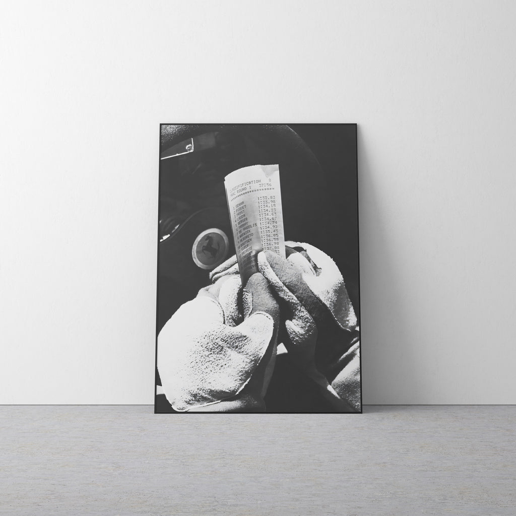 Ayrton Senna 'Time Sheet' Canvas