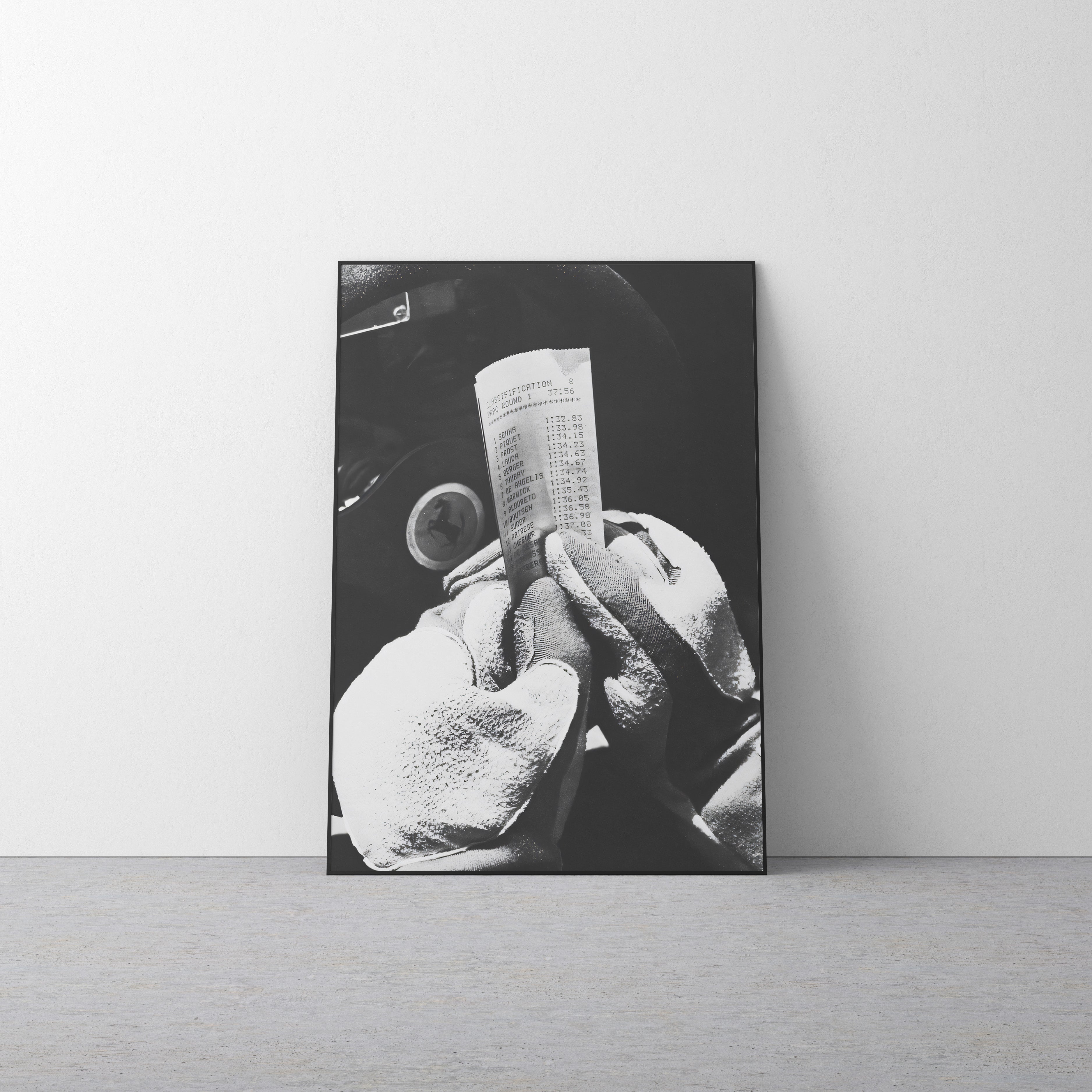 Ayrton Senna 'Time Sheet' Canvas