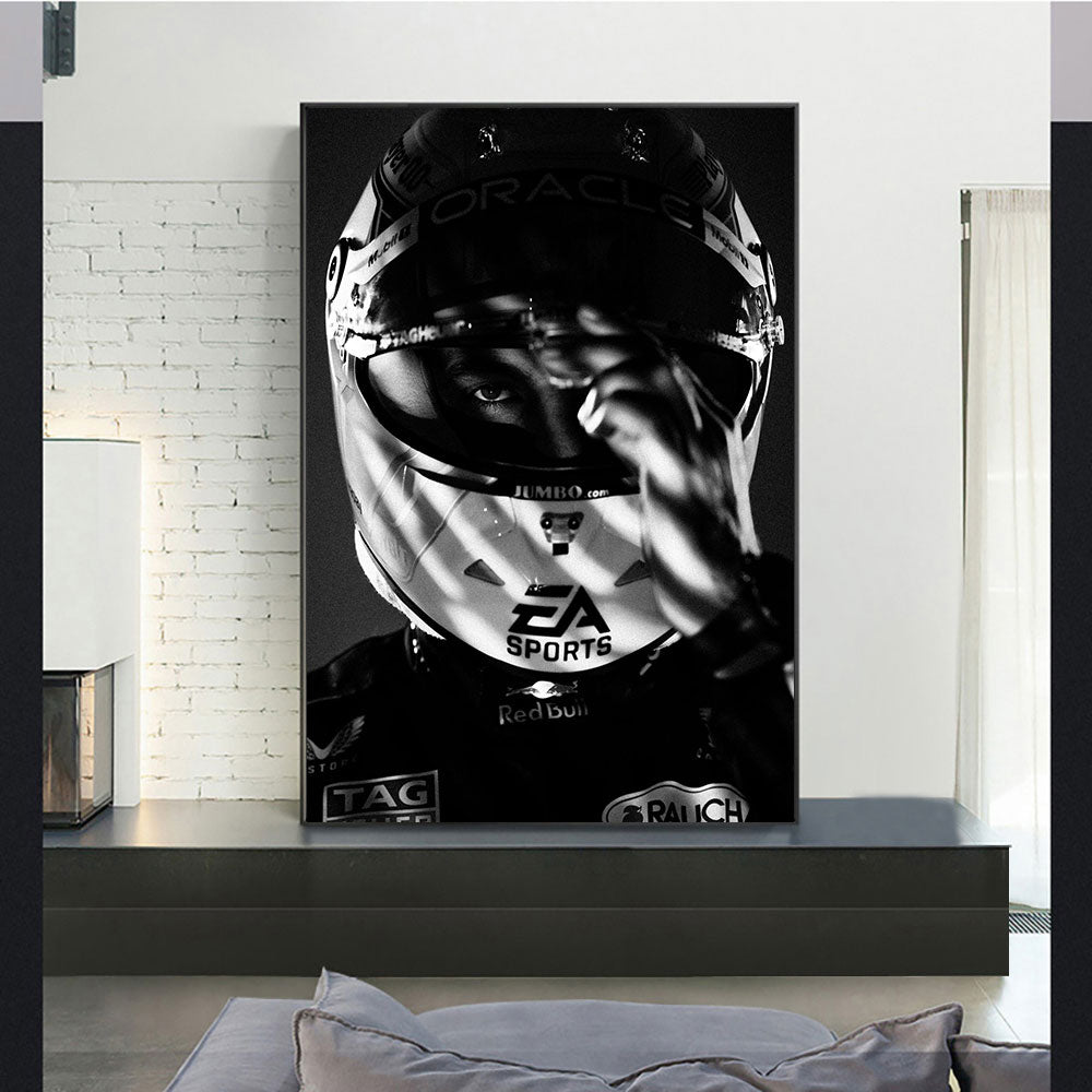 Max Verstappen 'Black and White' Canvas