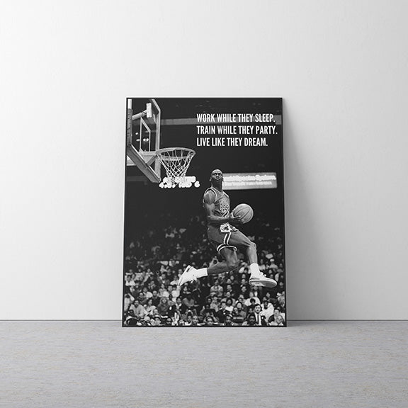 Michael Jordan ' Work While they Sleep' Canvas