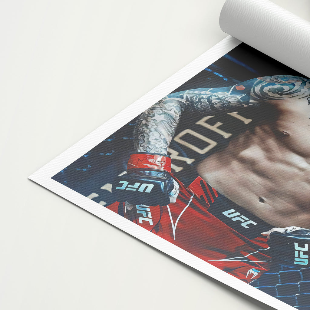 Dustin Poirier 'Red and Blue' Canvas