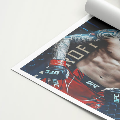 Dustin Poirier 'Red and Blue' Canvas