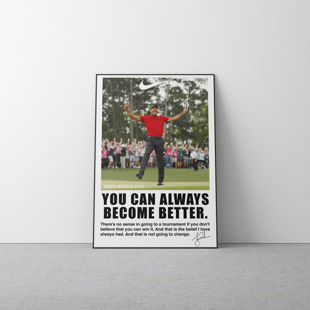 Tiger Woods 'Be Better' Canvas