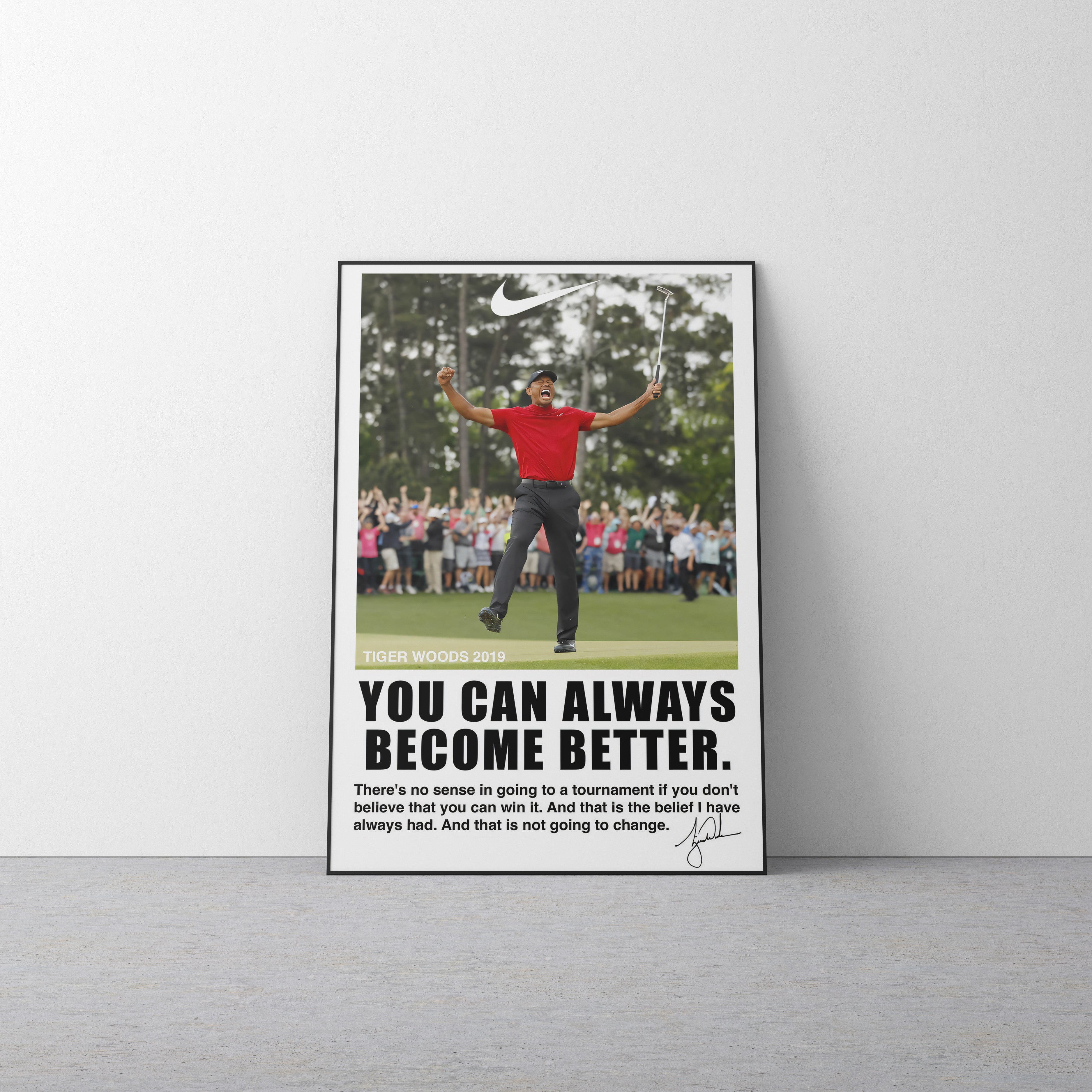 Tiger Woods 'Be Better' Canvas