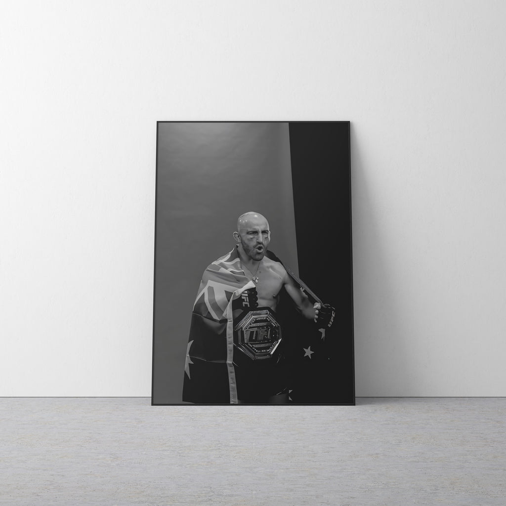 Alex Volkanovski 'Black and White' Canvas