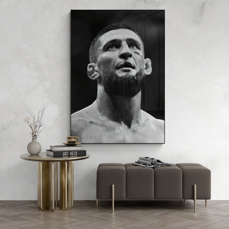 Khamzat Chimaev "B&W" Canvas
