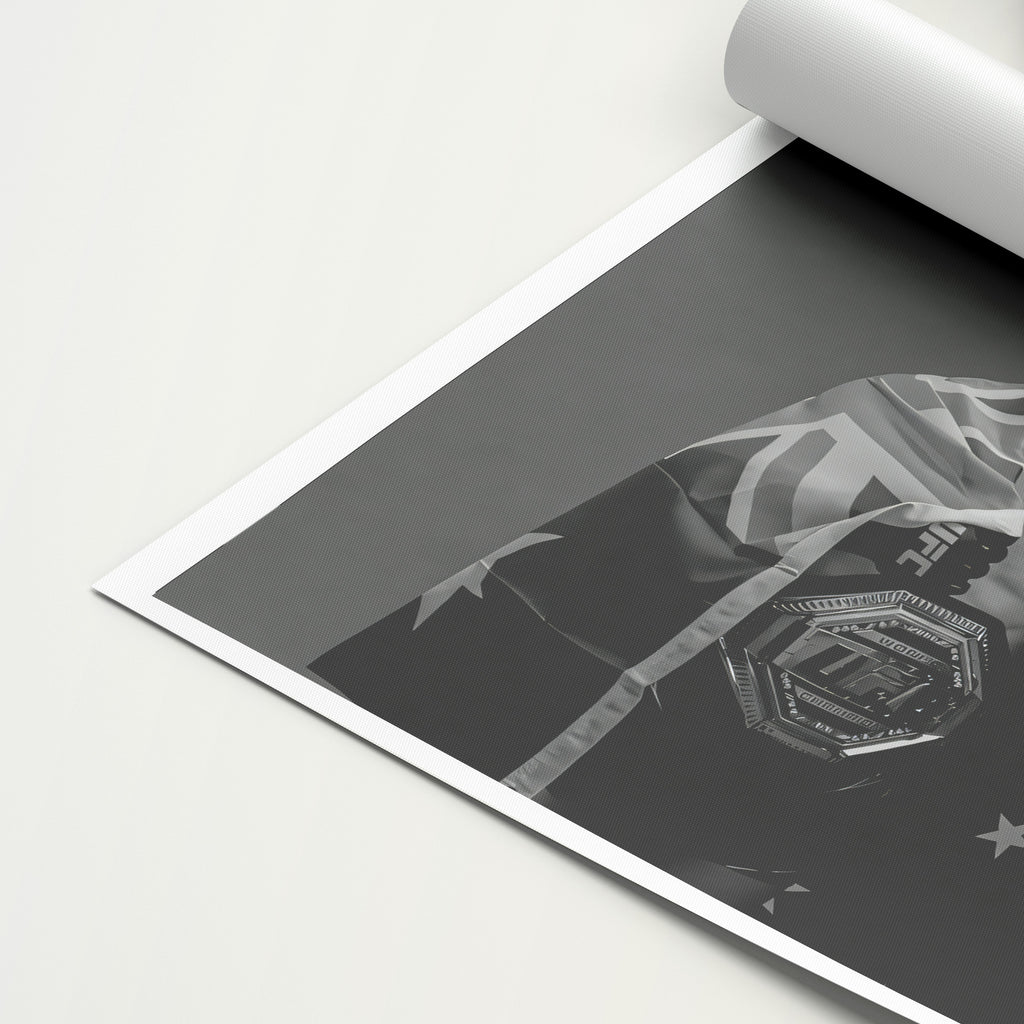 Alex Volkanovski 'Black and White' Canvas