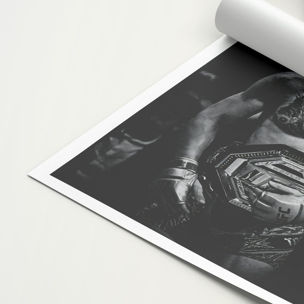 Ilia Topuria 'B&W' Canvas